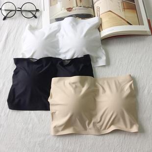 women ladies strapless boob tube top padded bandeau bra 抹胸