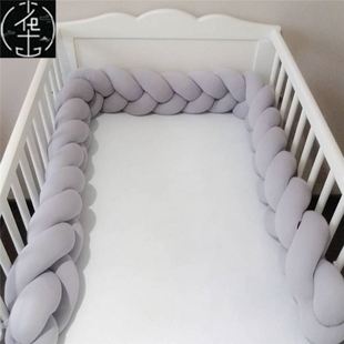 Baby Bed Bumper Handmade Knotted Braid Baby Crib Protector