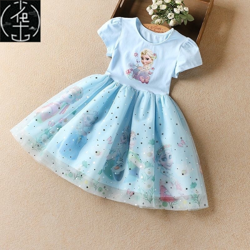 2024 Summer Frozen Children's Elsa Princess Baby Girls Dress 童装/婴儿装/亲子装 连衣裙 原图主图