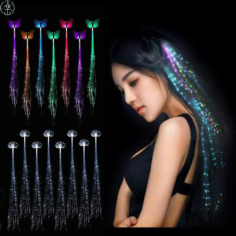 5/12 Pcs Glowing Hair Braid Led Glowing Braid Neon Party Glo