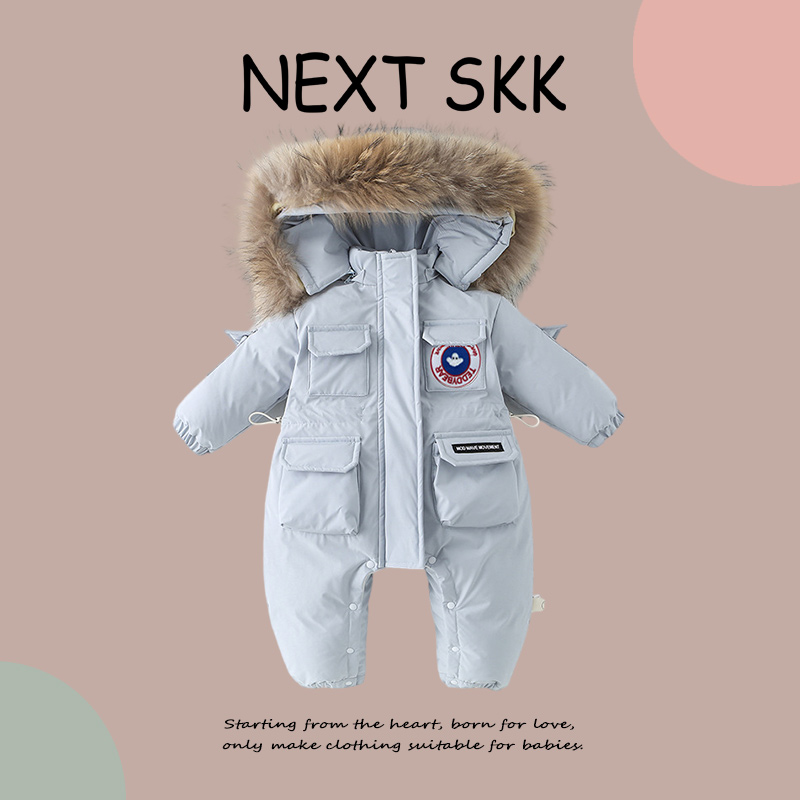 英国NEXT SKK婴儿外出保暖羽绒服连体衣男女宝宝冬季洋气周岁抱衣