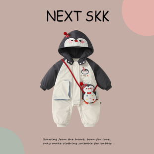 英国NEXT 加厚保暖连体衣棉服男女宝宝可爱冲锋衣外套 SKK婴儿冬季