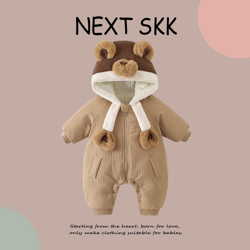 英国NEXT SKK婴幼儿羽绒棉服连体衣冬款保暖男女宝宝可爱外出抱衣