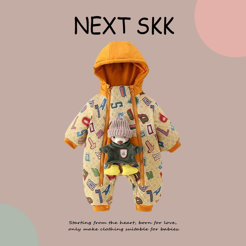 英国NEXT SKK冬季婴儿外出保暖羽绒棉服洋气男女宝宝外出服连体衣