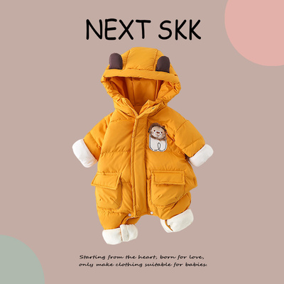 英国NEXT SKK冬季宝宝羽绒服连体衣可爱外出爬服婴儿小月龄滑雪服