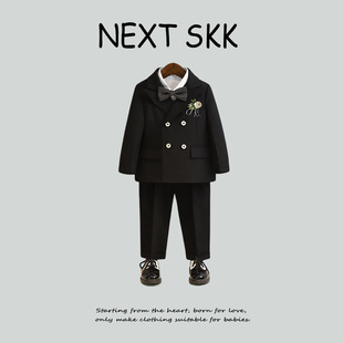 英国NEXT SKK男童西装套装秋冬加绒婚礼花童周岁男宝宝礼服小西服