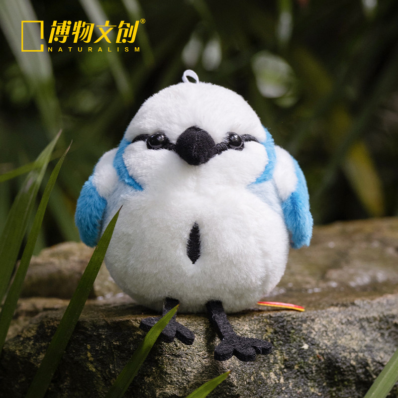 物文创啾儿灰蓝山雀发声毛绒玩偶图片