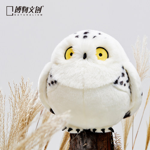 雪鸮白色动物毛绒睡觉抱枕