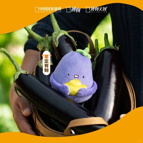 博物文创好菜系列果蔬毛绒可爱公仔蔬菜茄子玩具玩偶生日生日礼物