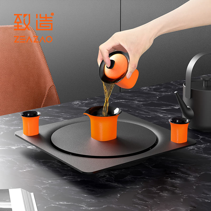 致造爱马仕橙家用茶具套装