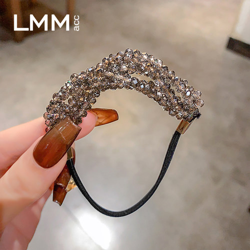 韩版轻奢水晶小米珠发圈