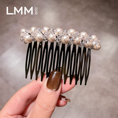 水晶防滑倒插梳碎发整理神器