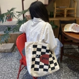 Летний оригинальный шоппер, шахматы, вместительный и большой тканевый мешок, сумка, 2023