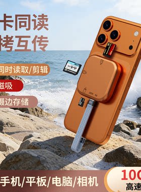 磁吸手机读卡器适用于苹果华为大疆SD/TF/MS卡多合一高速手机相机佳能尼康影石insta相机读卡器