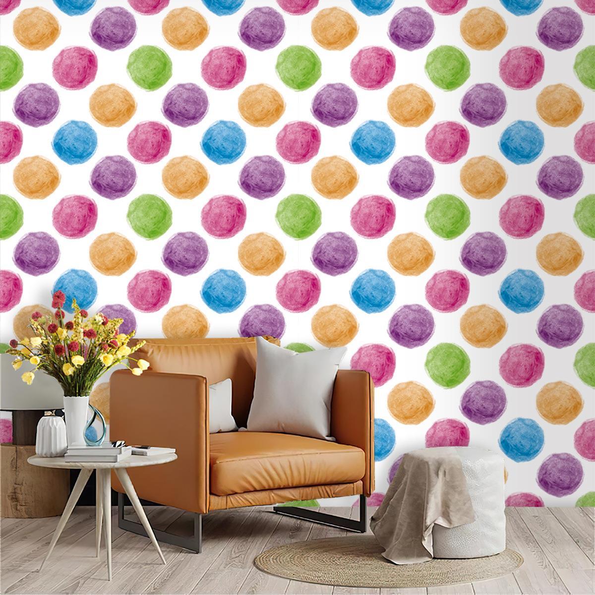 pvc墙纸定制壁画自粘装饰贴纸彩几何虹球家居墙面翻新墙贴01