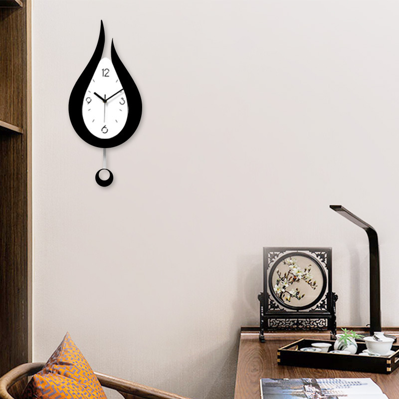 摇摆挂钟简约 亚克力挂钟 壁挂钟 客厅镜面摇摆时钟 跨境创意时钟