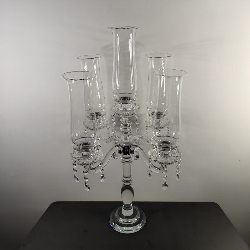 欧式婚礼专用玻璃水晶烛台浪漫婚庆圣诞节蜡烛台高级感摆件