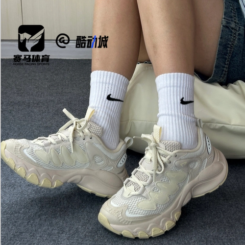 FILA蘑菇鞋白灰女子低帮跑步鞋