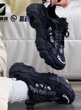 FILA斐乐猫爪六代黑色女子经典百搭低帮休闲跑步鞋F12W522111FBD