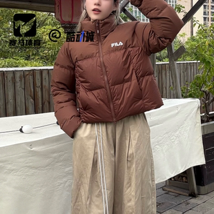 棕色女子保暖羽绒服F11W549902FBN RGB多彩 FILA斐乐 ORIGINALE