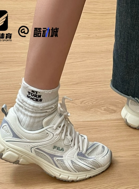 FILA斐乐MATTRUN白灰女子经典百搭透气运动休闲鞋F12W532124FMG