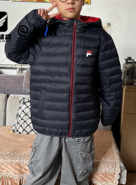 FILA斐乐 传奇蓝儿童舒适运动休闲防风保暖羽绒服K52B531901P-NV