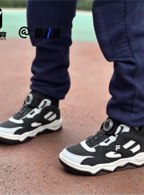 FILA斐乐 KIDS 黑灰儿童舒适百搭中帮运动休闲鞋K15B511301FBM