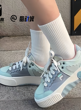 FILA斐乐Stack蓝色女子轻便厚底增高运动休闲鞋板鞋T12W232201FPQ