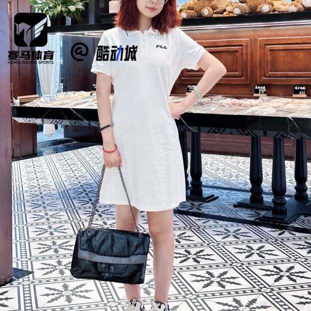 FILA女子舒适Polo领短袖连衣裙