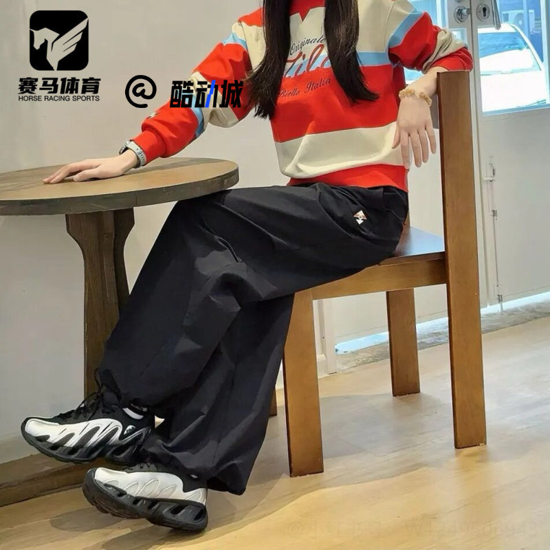 FILA斐乐ORIGINALE暗流黑女子潮流运动百搭阔腿裤 F11W619801FBK
