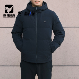 百搭休闲保暖夹克羽绒服F11M443911FBK 黑色男经典 FILA斐乐 WHITE