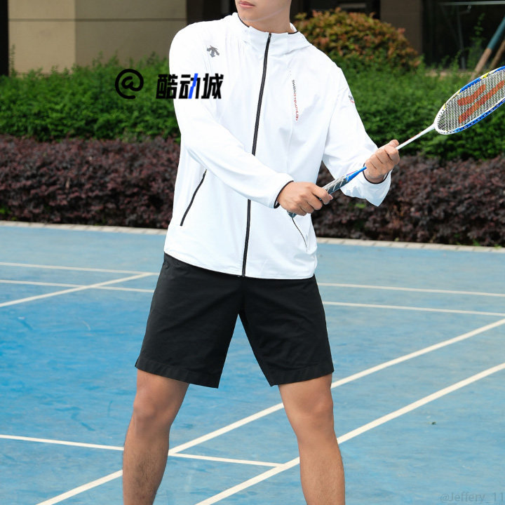 迪桑特Running白休闲凉感防晒衣