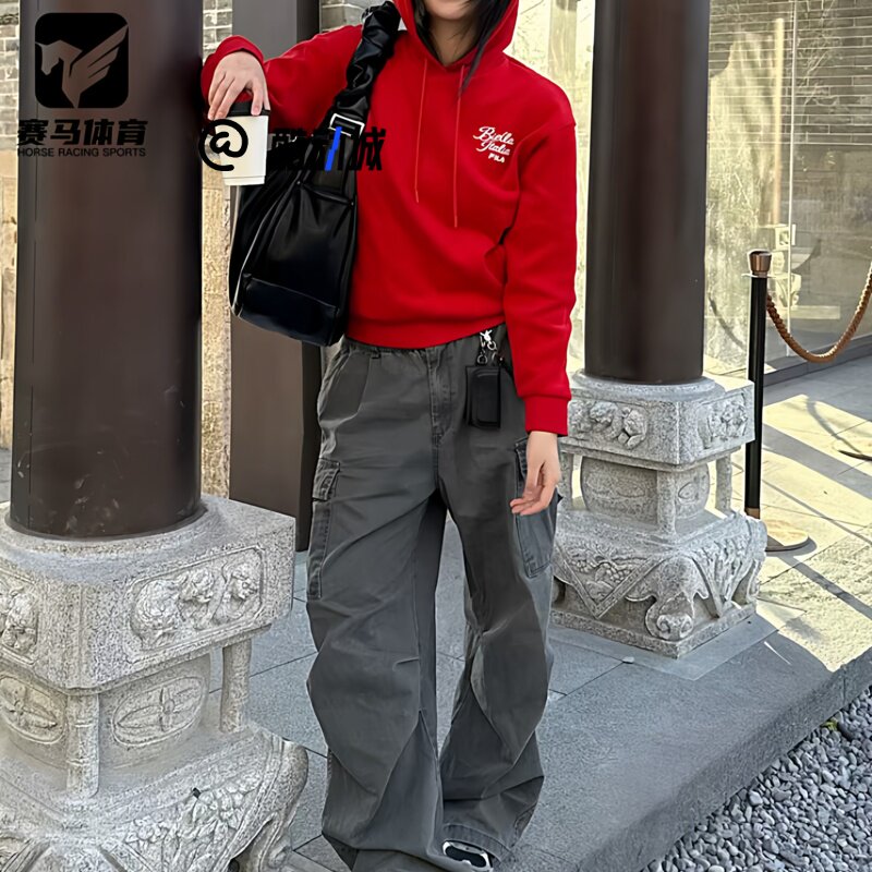斐乐CNY红色时尚潮流连帽卫衣