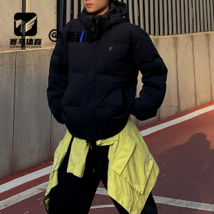 FILAFUSIONEER黑色男子羽绒服