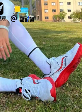 Saucony索康尼Kinvara菁华13男白红织物减震防滑跑步鞋S20723-85