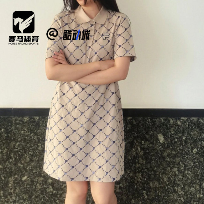 斐乐女子休闲polo领短袖连衣裙