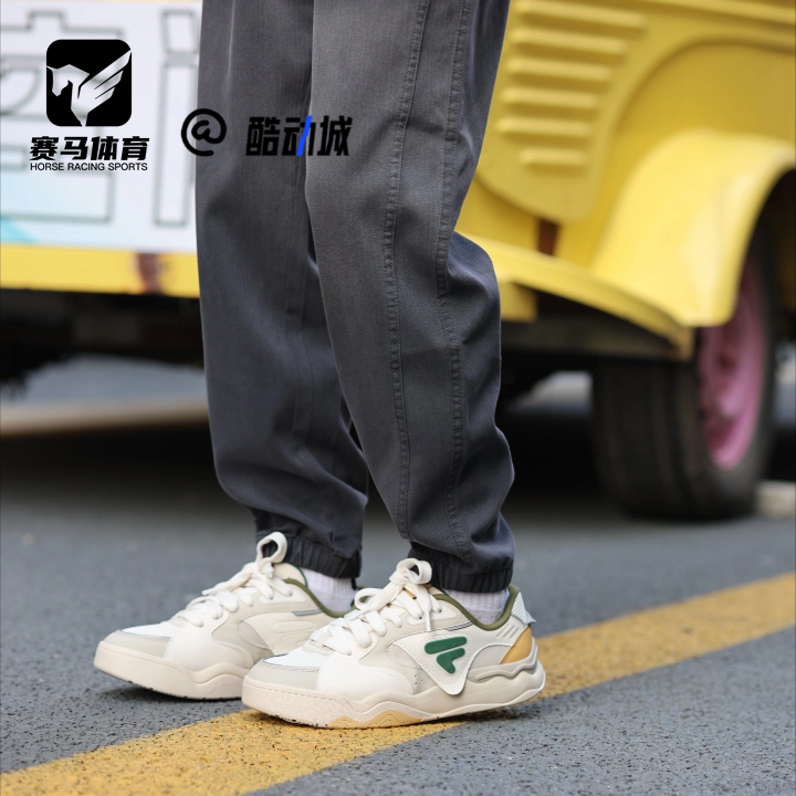 FILA斐乐 KICK II踢板鞋2米色男子滑板鞋运动休闲鞋T12M512902FOG