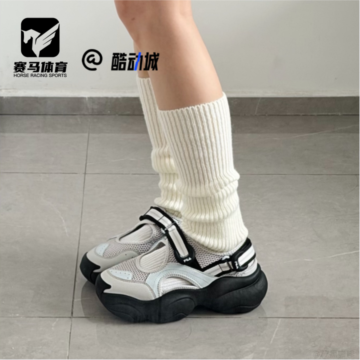 斐乐贝果鞋南极灰女子厚底溯溪鞋图片