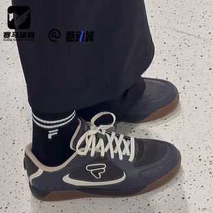 FILA斐乐羽翼鞋黑色女子百搭薄底滑板鞋运动休闲鞋T12W532903FOW