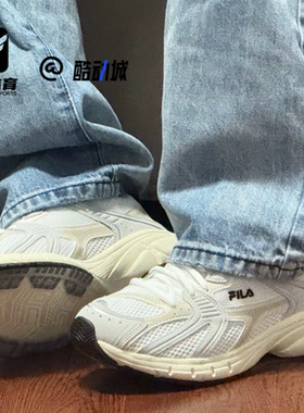FILA斐乐Mattrun白灰男子百搭厚底老爹鞋运动休闲鞋F12M532124FTA