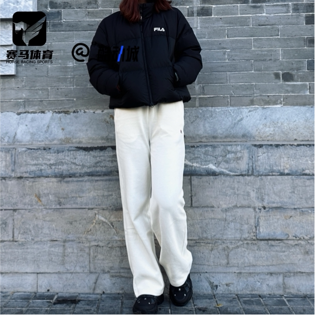 FILA雾莲白女子简约百搭休闲裤