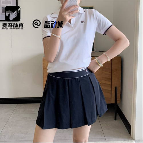 FILA玉石白女子短袖Polo衫