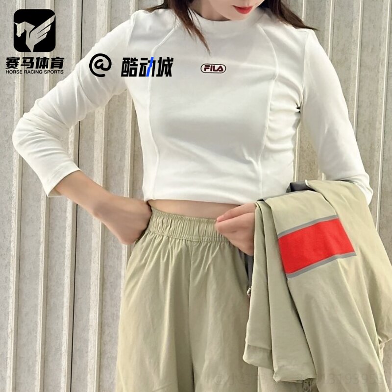 FILA斐乐ORIGINALE云峯白女子简约休闲舒适长袖T恤F11W549208FIV