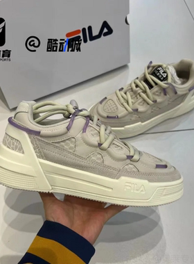FILA斐乐Salto燕麦色女子运动休闲鞋板鞋复古篮球鞋F12W141225FOM