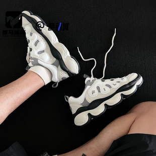 FILA斐乐豌豆鞋白灰男子百搭厚底老爹鞋运动休闲鞋F12M541114FWR