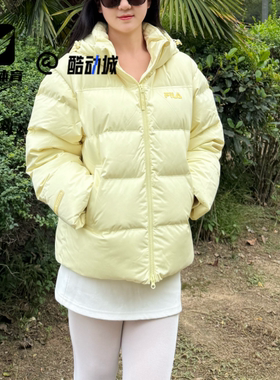 FILA斐乐ORIGINALE RGB多彩咖米黄女防风保暖羽绒服F11W549909FYE