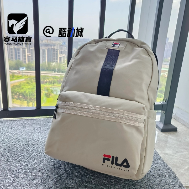 FILA男子拉链开合运动休闲双肩包