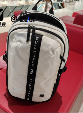 FILA斐乐 FITNESS 标准白男子通勤运动休闲双肩包A13M521104FWT