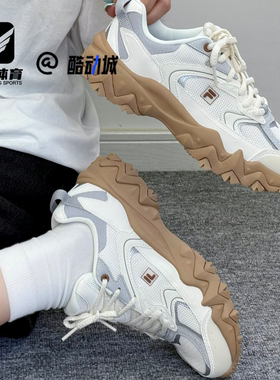 FILA斐乐OAKMONT 2S欧客漫2S白棕女舒适休闲老爹鞋F12W522120F-GL