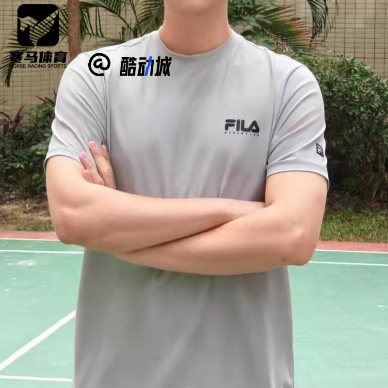 斐乐冷峻灰短袖健身运动短袖T恤